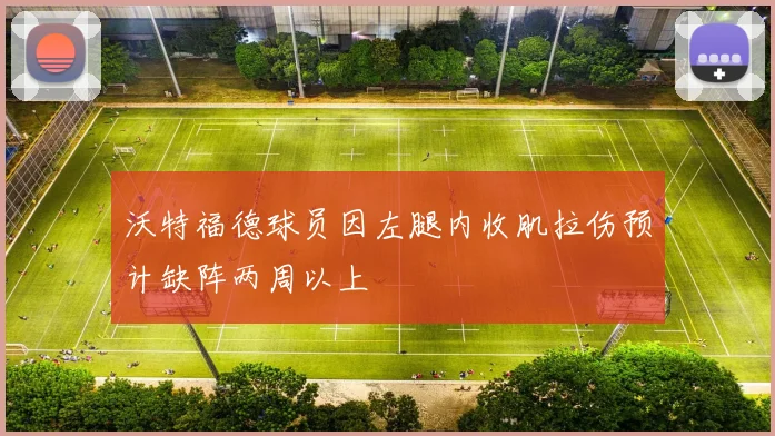 沃特福德球员因左腿内收肌拉伤预计缺阵两周以上